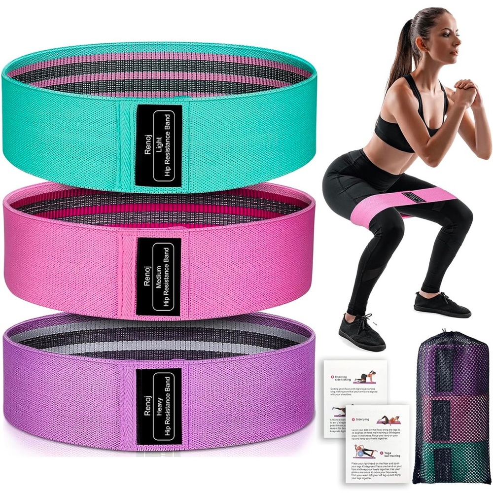 RitFit Resistance Bands Set - Teal, Pink, Purple